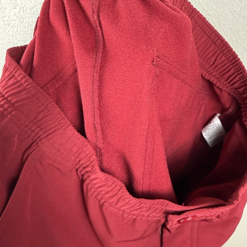 Fielder Bonobos Mens Red Cargo Shorts Elastic Waist Hiking Utility Size S